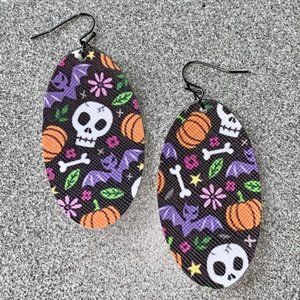 Danse Macabre I - Halloween faux leather earrings